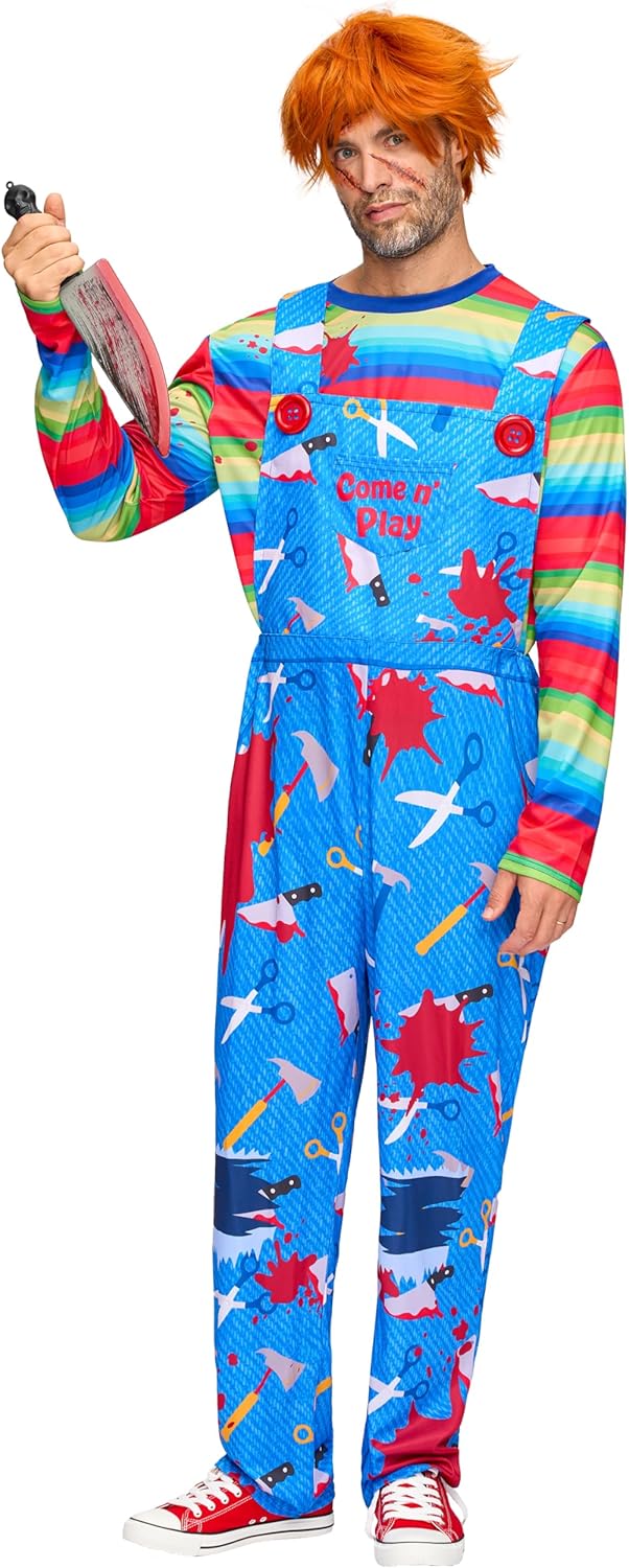 Spooktacular Creations Halloween Killer Doll Costume Men, Creepy Doll Costume Adult Men for Halloween Dress Up Party Cosplay - Image 7