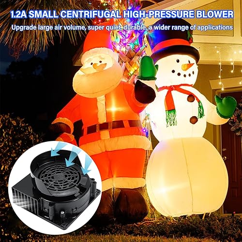 Miniatura 2 de 1 soplador de aire para inflables, repuesto de ventilador inflable de 12 V 1.2 A con 5 cuerdas de luz LED y adaptador de 12 V 1.5 A para Navidad,