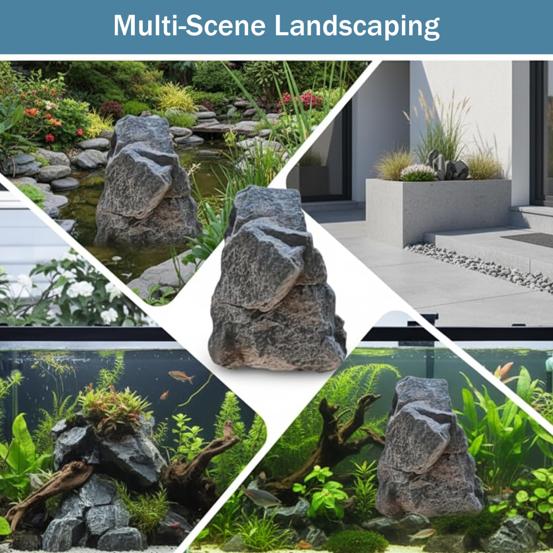 Rocce paesaggistiche, copertura in finta roccia realistica per decorazioni da esterno, rocce artificiali leggere in schiuma PU per giardino, cortile, acquario e paesaggistica commerciale