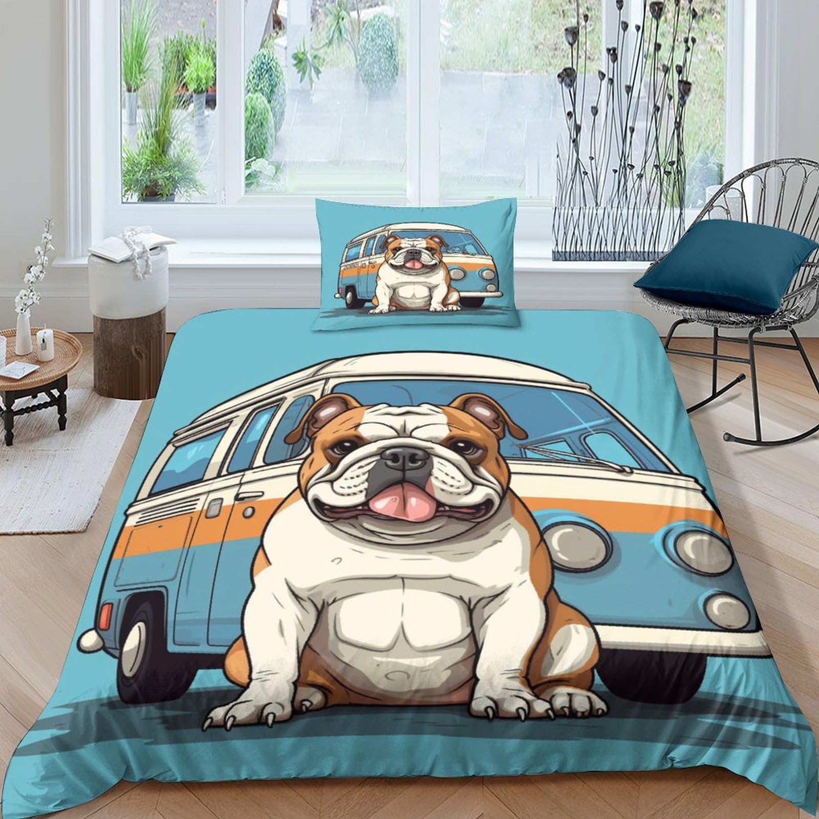 Housse de couette bouledogue anglais finie la corvée de repassage avec la microfibre facile d'entretien