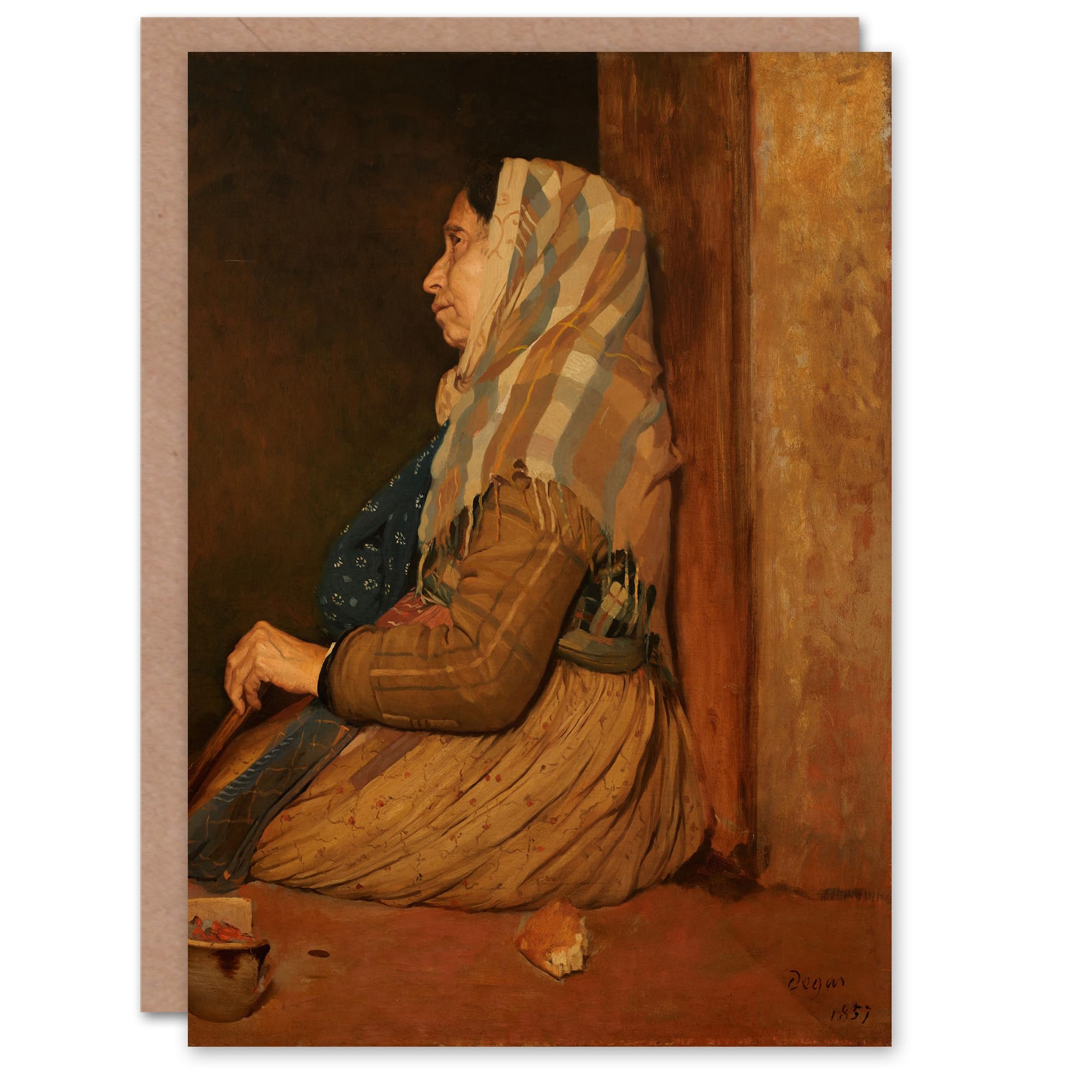Artery8 Edgar Degas Art Card A Roman Beggar Woman Portrait
