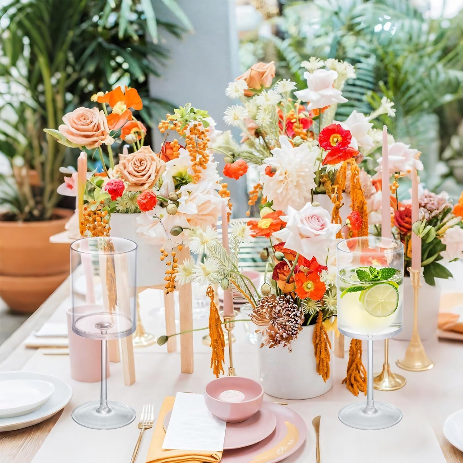 JLYLOL 12 Pcs Clear Plastic Champagne Flutes 10 OZ Large Champagne Glasses Reusable Acrylic Wedding Toasting Glassware Water Goblets Stemmed Drinking Cups Wine Glasses For Wedding Christmas - Image 2