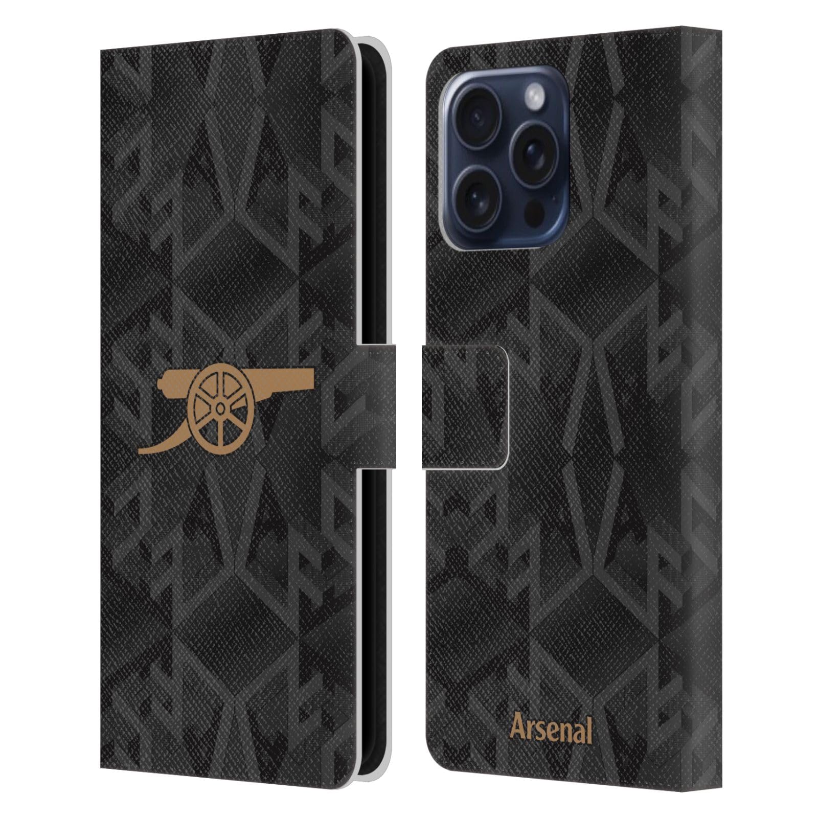 Head Case Designs Officially Licensed Arsenal FC Away 2022/23 Crest Kit Leather Wallet Case Compatible With Apple iPhone 16 Pro Max