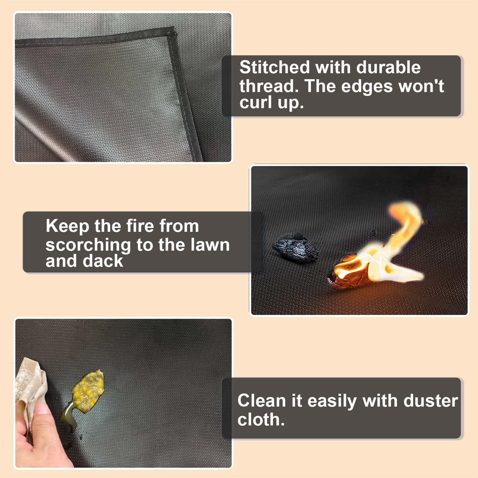 Snapklik.com : Under Grill Mat, 40 X 50 In Fire Pit Mats Protects Decks ...