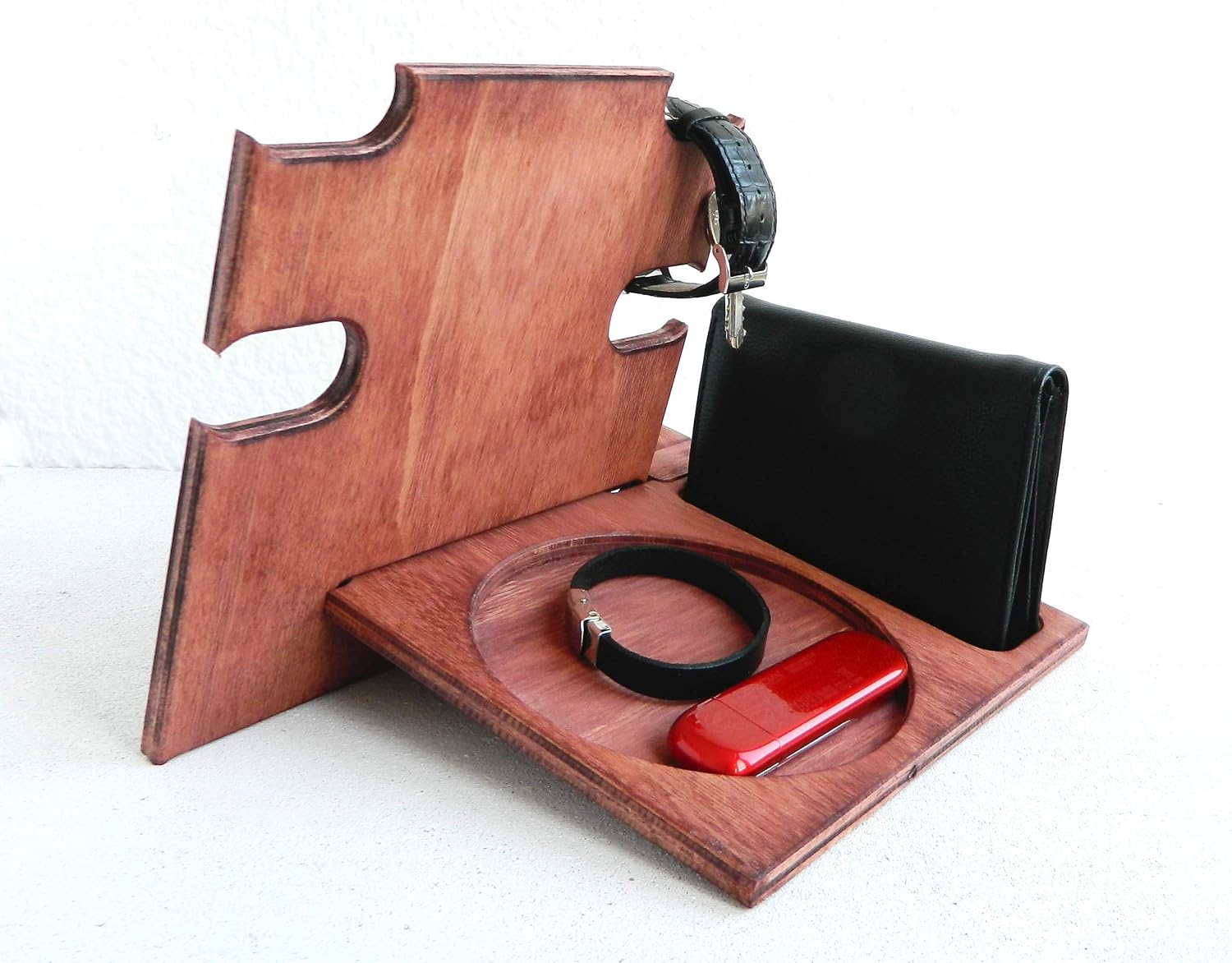 Nightstand Organizer gifts for him (Cherry)
