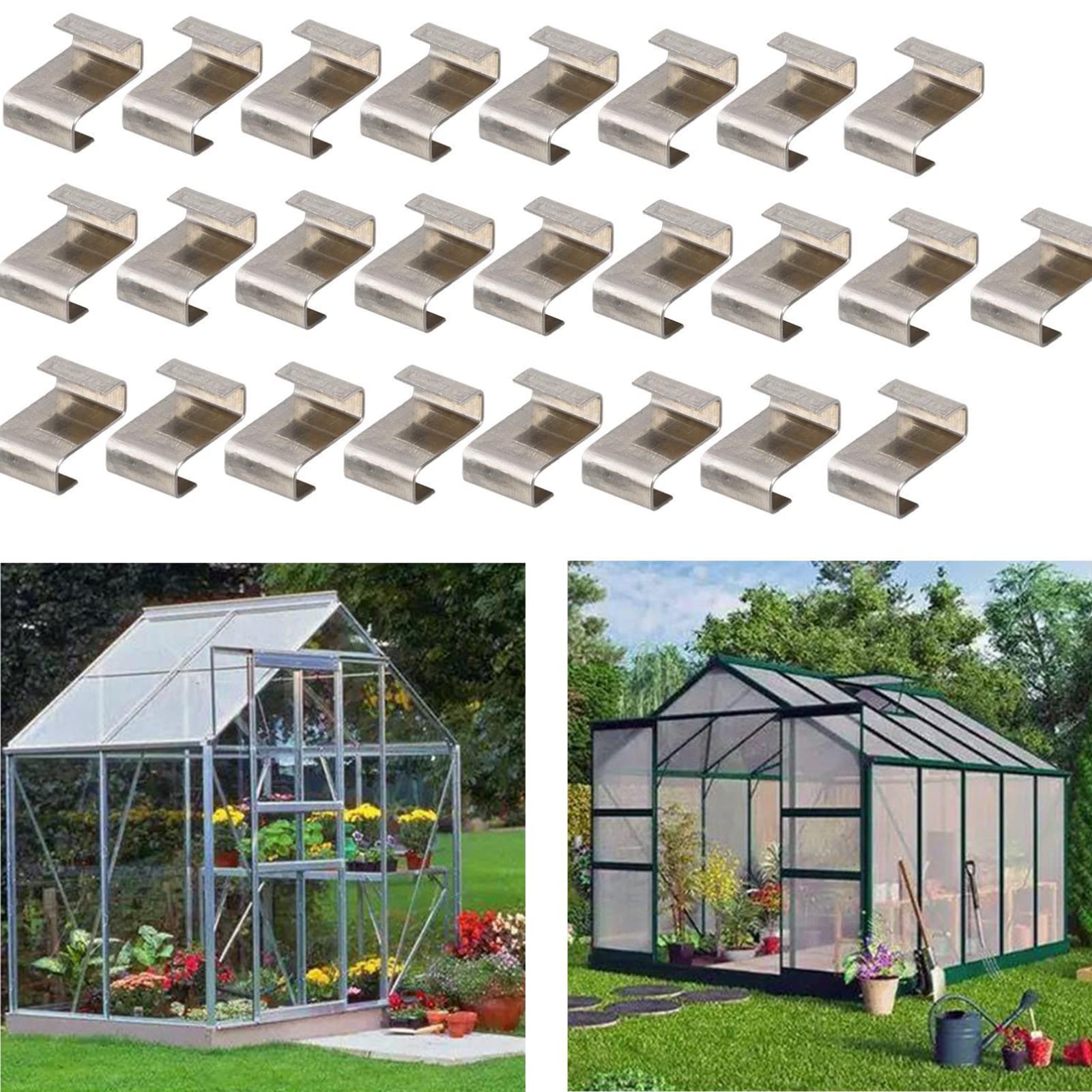 50 Clip Per Serra In Acciaio Inox - Fissaggio Pannelli Policarbonato - Foto 10