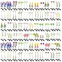 Vista 12 de Tigeen 100 Piezas Pinzas para el Cabello de Brotes de Frijol Horquillas Divertidas de Plantas Hierba Flor Mariposa Hongo Accesorios para el Cabello