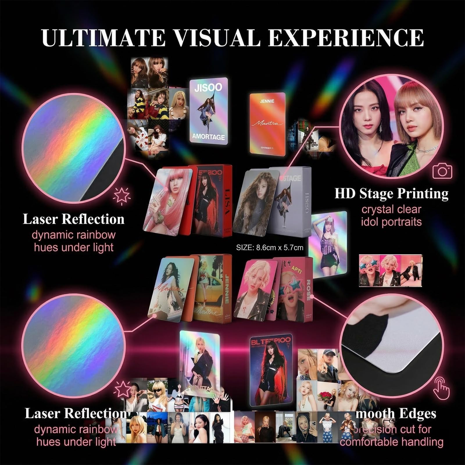 Kpop Lomo Cards Photocards 4 Set 220 Pezzi Jennie Mantra Rose Jisoo Lisa Fan Gift