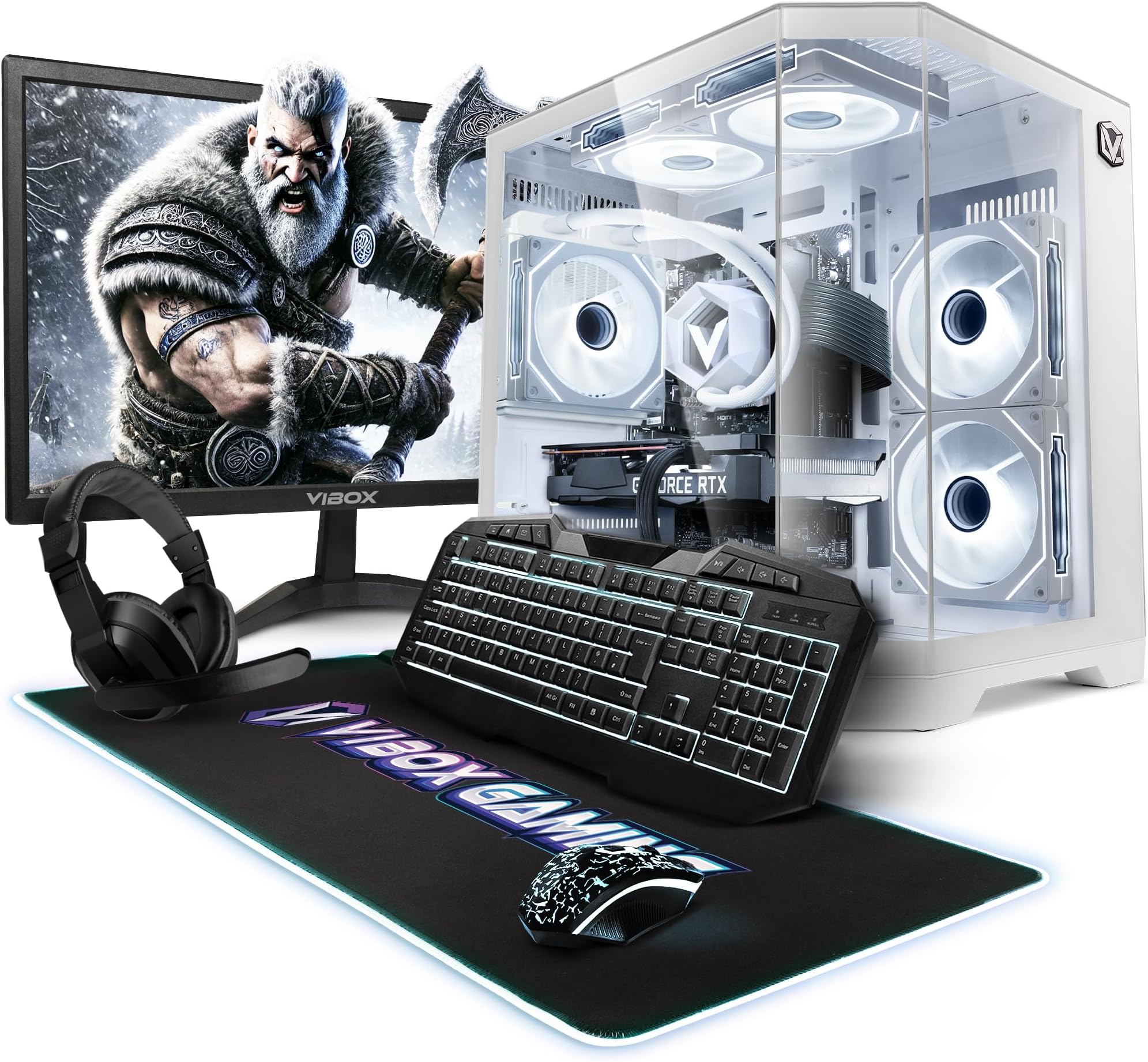 Vibox VIII-565 Gaming PC Bundle • Intel Core i9 12900KF 5.2GHz • Nvidia RTX 5060 8GB • 16GB RAM • 1TB SSD • Windows 11 • 23" Monitor • WiFi