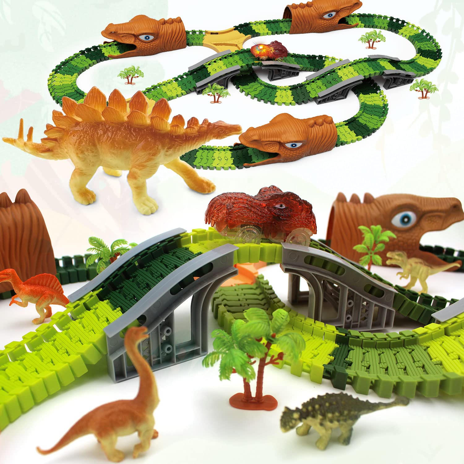 Buy Dinosaur Toys Race Track Car Toy Set,268pcs Create A Dinosaur World