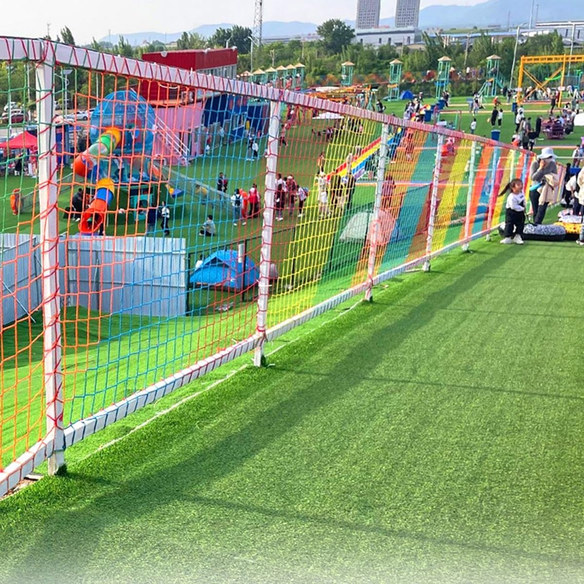 Fallschutznetz für Haustiere und Kinder, kein Knoten, Sportzaun für Treppen, Balkone, Spielplätze, Innen- und Außenbereich, Dekoration, mehrfarbig (1 m x 4 m)