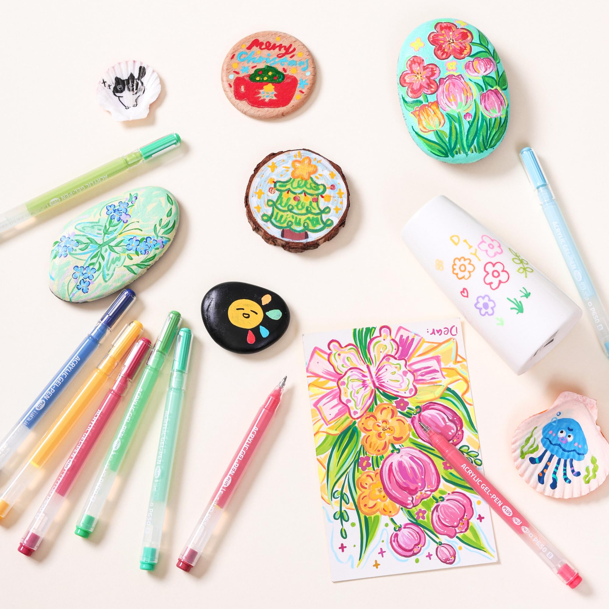 Lot de 90 stylos à encre gel acrylique avec pointe ogive de 1 mm pour coloriage adulte