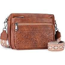 Crossbody Bags for Women Trendy,Vegan Leather Cross body Purses Embossed Design,Multi Pockets Lightweight Shoulder Handbag