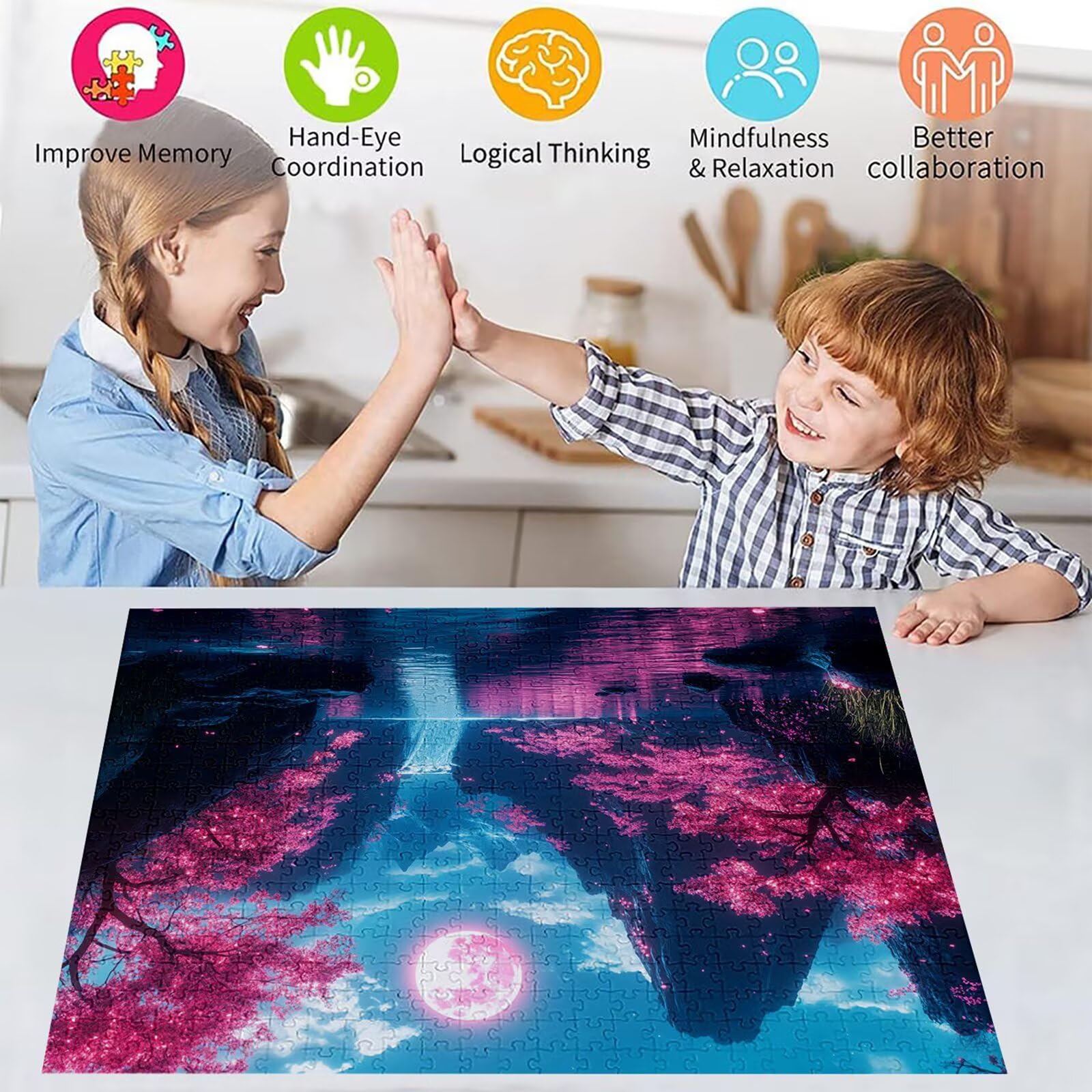 Puzzle 3000 elementów księżyc puzzle dla dorosłych góry 122 x 81 cm unikalne rzemiosło klasyczne 3D drewniana układanka do rodzinnych gier biznesowych, układanka zrób to sam do dekoracji ścian domu