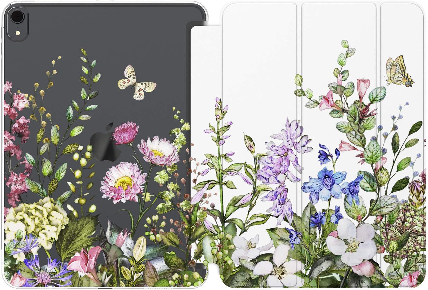 Case for iPad Pro 13 M4 Air M2 11 2024 4th 10.9 2022 10.2 12.9 10.5 9.7 Mini 6 5 4 3 2 1 Summer Design Print Closure Butterfly Meadow Wildflowers Magnetic Stand Plants Bloom Leaves