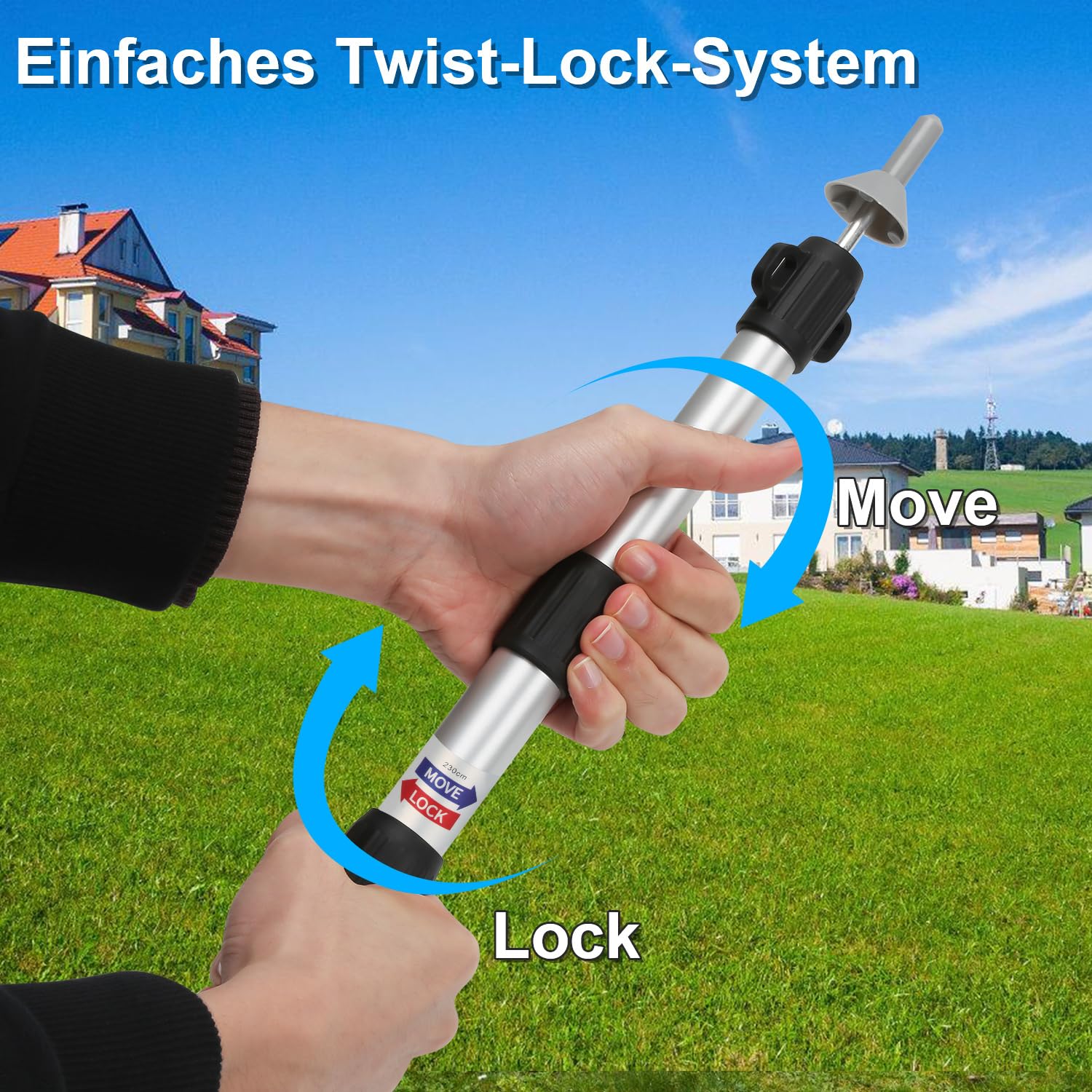 Zeltstangen Aluminiumlegierung Höhenverstellbar, Stabil & Wetterfestes Zeltgestänge für Camping, Trekking & Outdoor, Universell für Zelt, Tarp, Sonnensegel, Plane & Wetterschutz
