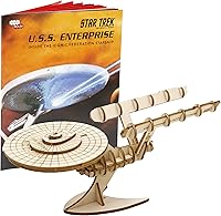Vista 8 de Star Trek The Next Generation Enterprise - Kit de figuras de rompecabezas de madera 3D (50 piezas) – Construye y pinta juguete de réplica de nave