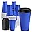 YEEHAW 16 oz Coffee Cups with Lids 100 Pack, Blue Disposable Paper Coffee Cups with Lids, To Go Cup with Lid