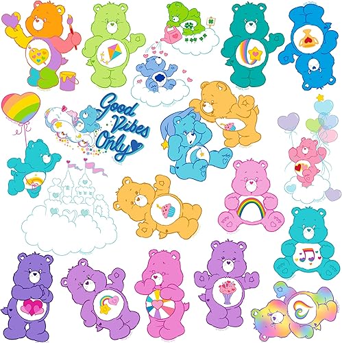 Miniatura 4 de Care Bears - Paquete variado de calcomanías clásicas de vinilo de 100 quilates, tamaño grande, para laptop, botella de agua, álbumes de recortes,