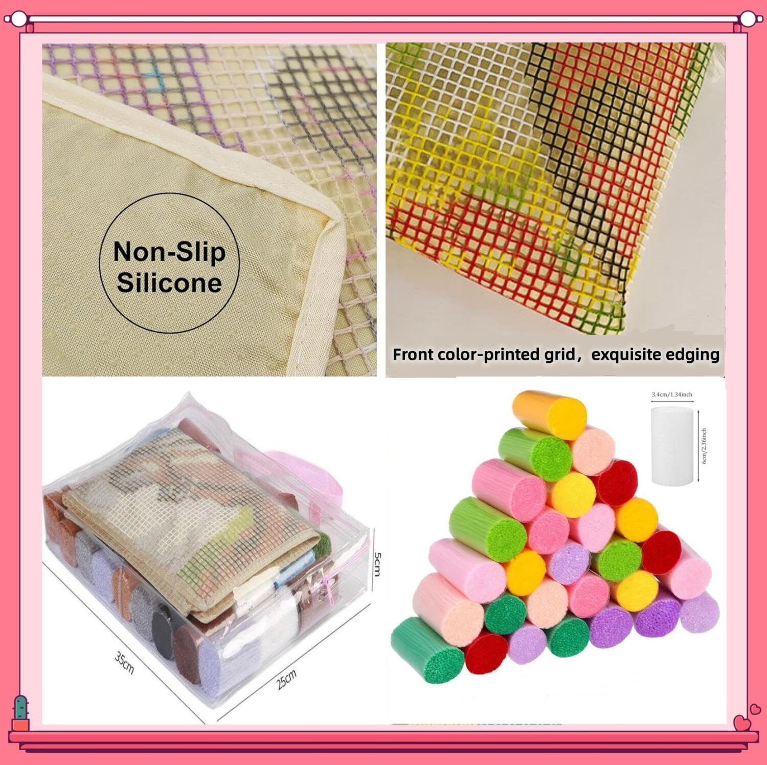 Henypt DIY Knüpfteppich Set Flussblumen 55x75cm | Landschaft Knüpfstern Set Für Erwachsene Inklusive Zubehör Handgefertigte Geschenke,Wanddekoration