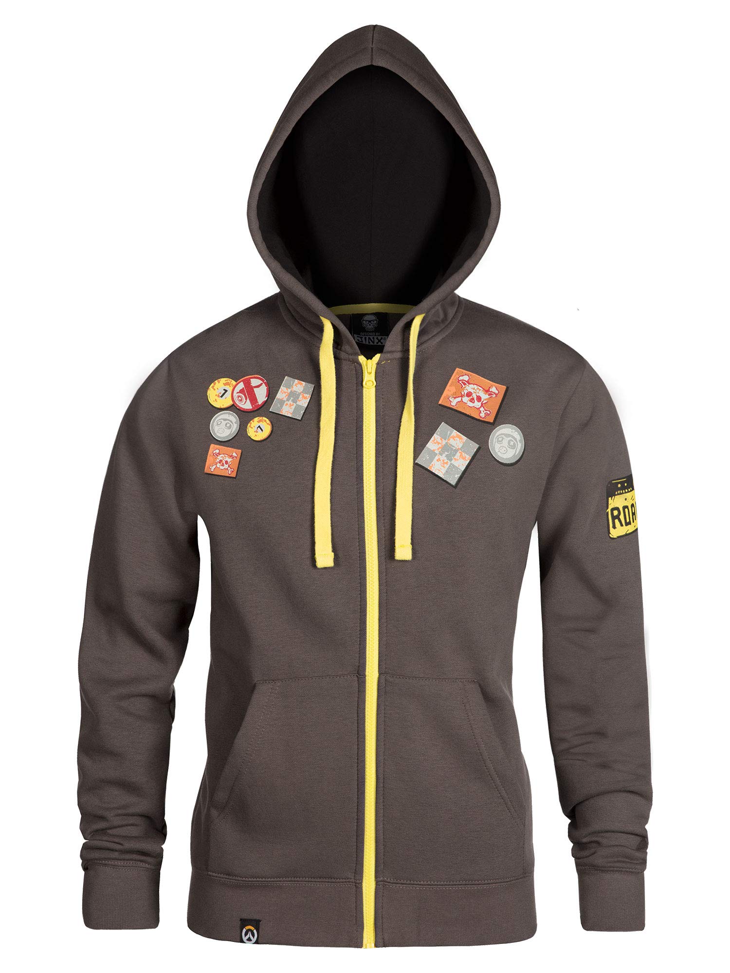 JINXOverwatch Ultimate Roadhog Men's Gamer Zip-Up Hoodie, Grey, XX-Small
