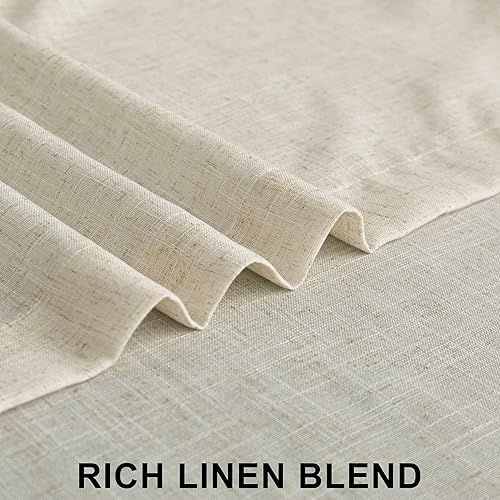 Miniatura 6 de Cortinas largas de lino de 108 pulgadas de largo para sala de estar, 2 paneles con bolsillo con pestaña trasera, cortinas grandes para ventana,