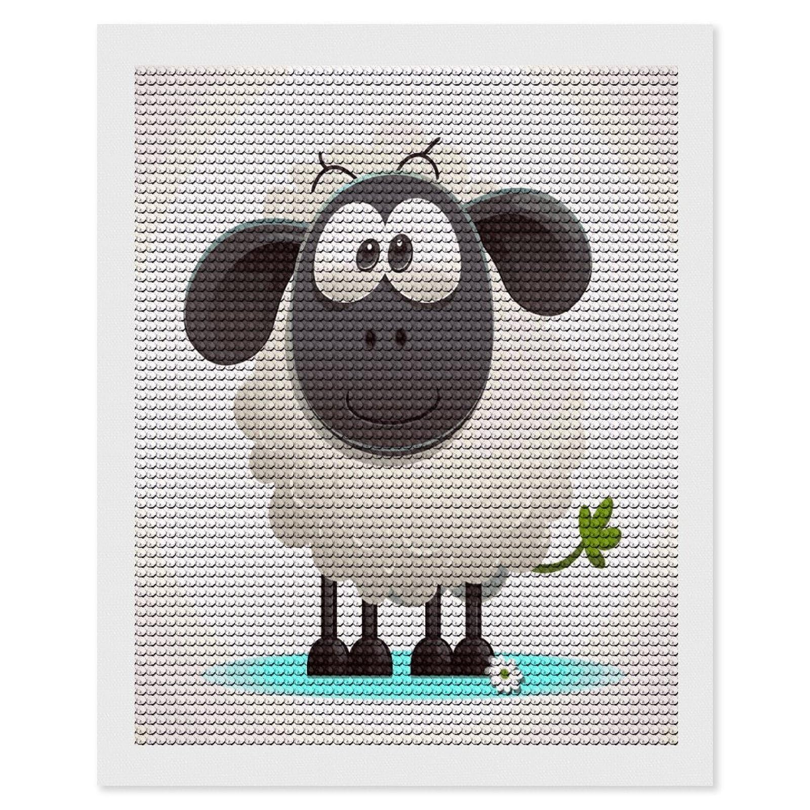 FekiLoot Sheep Diamond Painting Kits for Beginners DIY Diamond Art Kits for Adults Full Drill Round Diamond Dot Gem Art Painting Fun DIY Crafts for Home Kitchen Wall Decor Gift 16"x20"