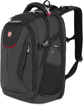 SwissGear Travel Tech Elite Laptop Backpack Fits Laptops up to 16 ScanSmart TSA-Friendly Backpack with USB Port, Shoe Compartment & Organizer Pockets Black Dot