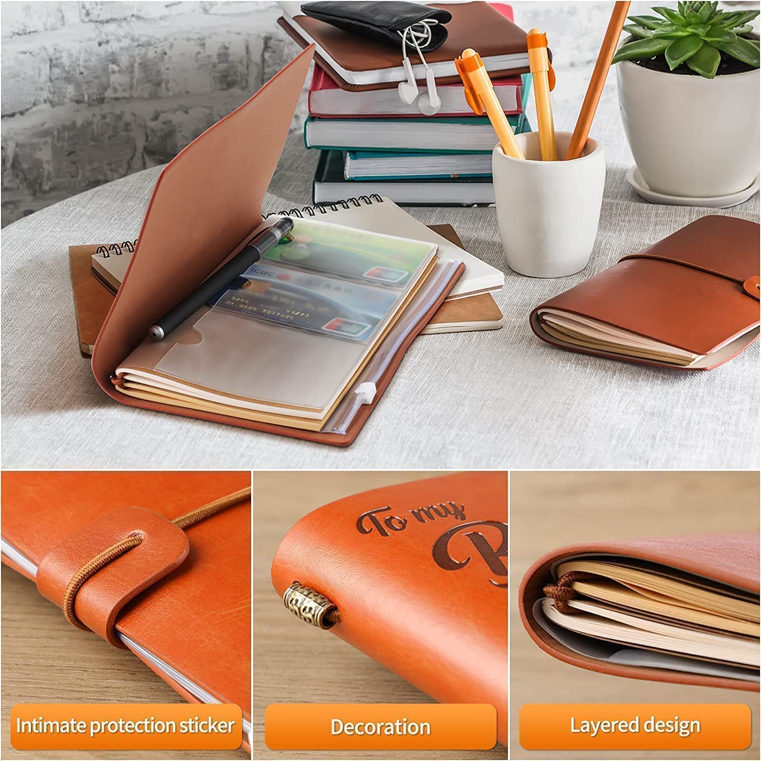 Daughter in Law Gifts from Mother in Law, To My Daughter in Law Leather Journal, 140 Page Refillable Writing Journal, Christmas Birthday Gifts for Daughter in Law for Wedding