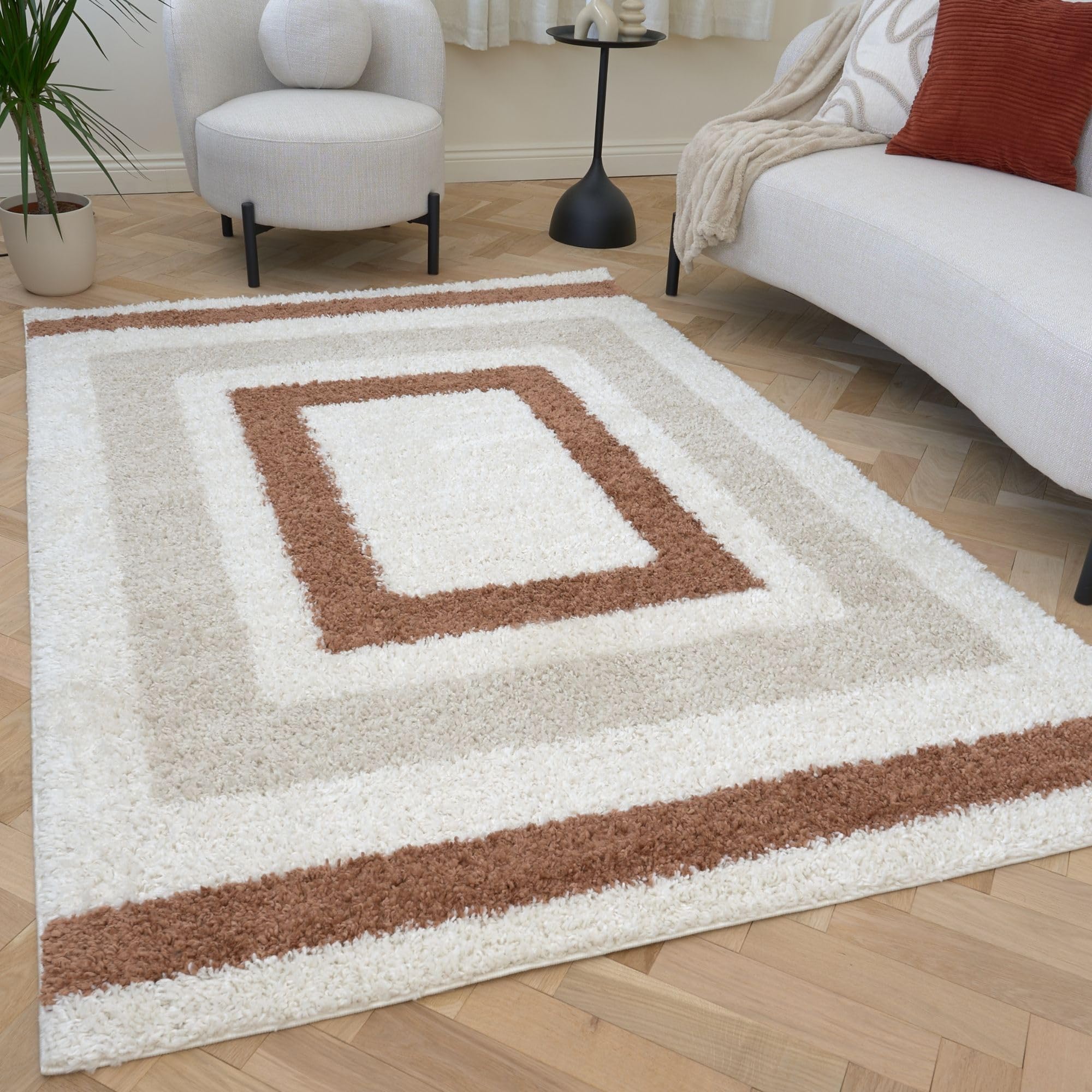 THE RUGS Shaggy Rug - Terracotta - 80 cm x 150 cm