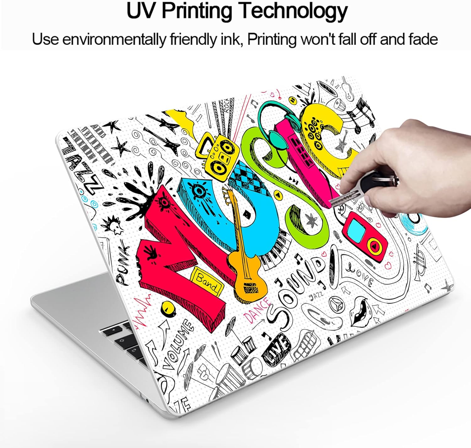 Compatible MacBook Air 13.6 inch Case 2022 Release Model: A2681 M2 Chip, Printed Pattern Hard Shell Laptop Sleeve and Keyboard Cover for MacBook Air 13.6, Exquisite Graffiti A3
