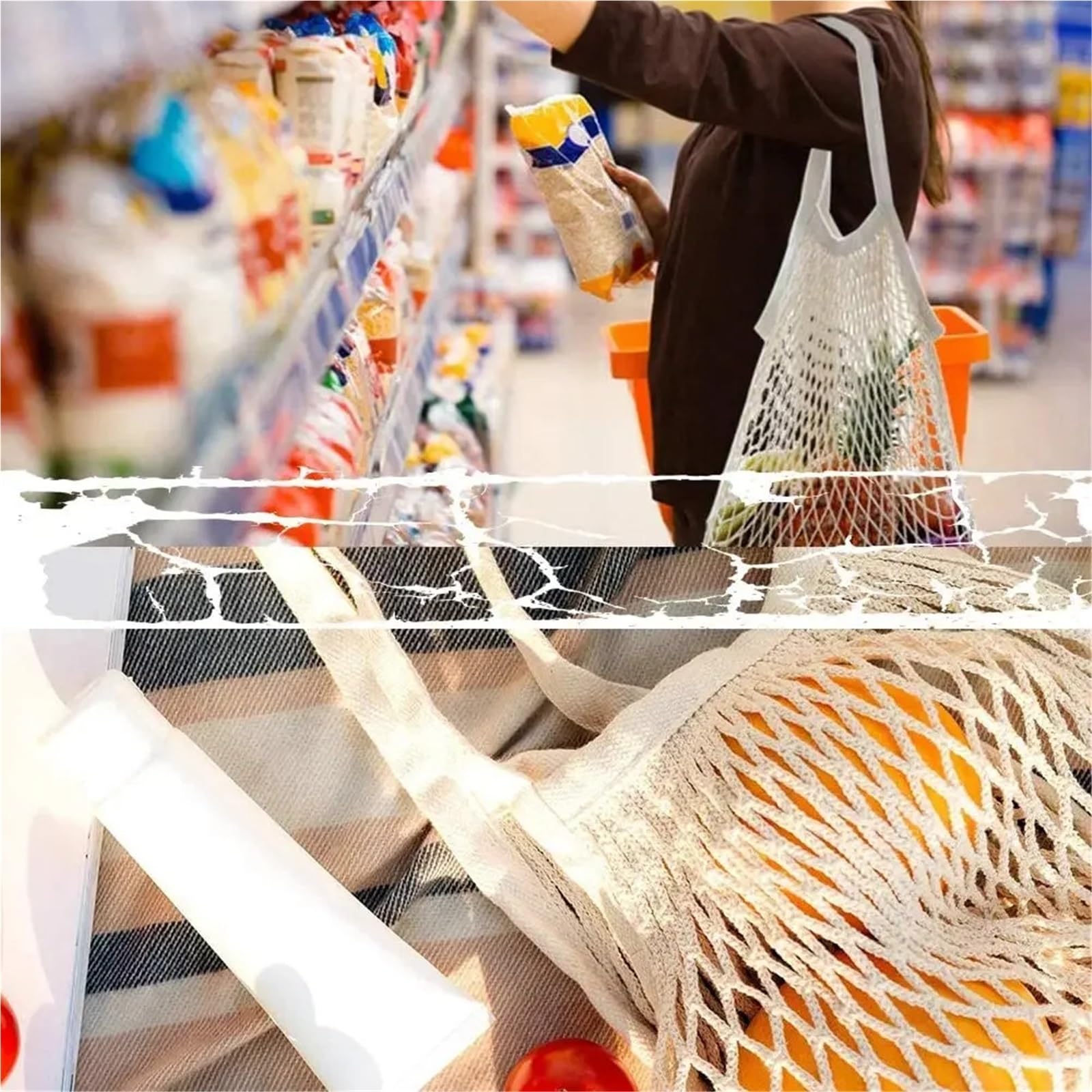 20 bolsas de compras reutilizables de algodón para almacenamiento de frutas y verduras, bolsa de malla plegable para bolsa lavable, portátil, bolsa de verduras respetuosa con el medio ambiente