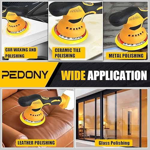 Miniatura 6 de Pulidora inalámbrica de coche para batería Dewalt de 20 V, pulidores y amortiguadores con 6 velocidades variables de hasta 6800 RPM, pulidora