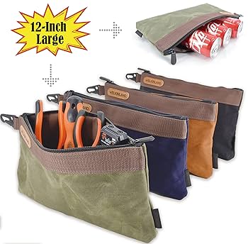 WELKINLAND Heavy-Duty Canvas Tool Pouch - 4PCS, 12