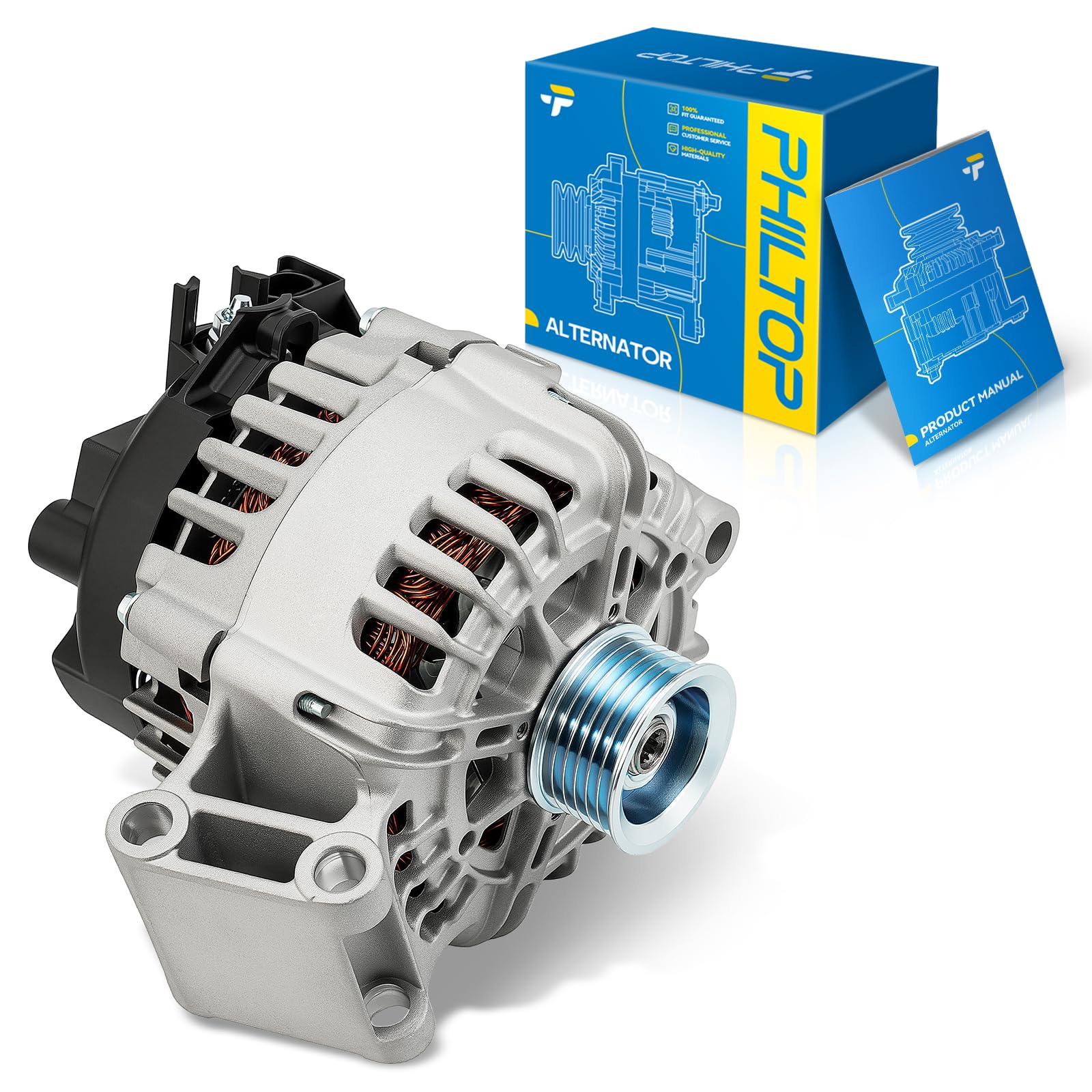 PHILTOP Alternator New 11619N Compatible with Ford Fiesta 2019 12V Amp S6 Groove Pulley-image-26