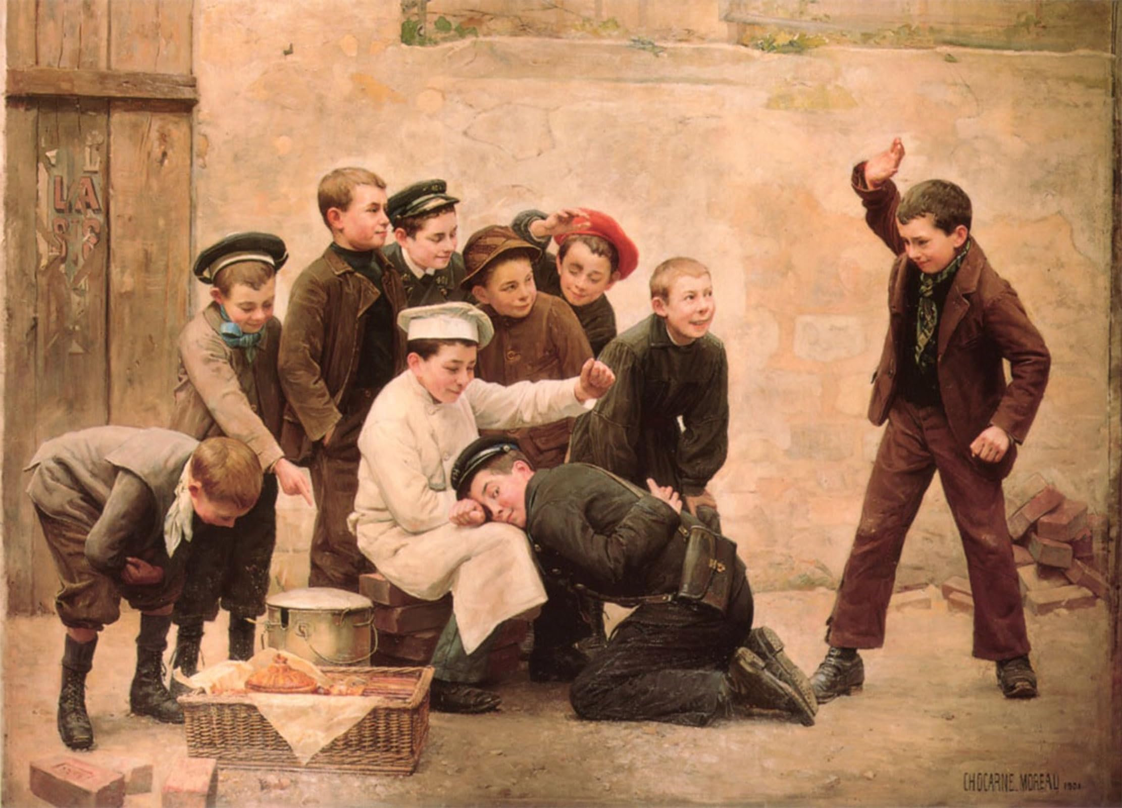 ARTXLXXBN Famous Painting Art Wall Decor Abstract Art Picture the Spanking by Paul Charles Chocarne-moreau Animal Pictures for Home Decor 60x90cm