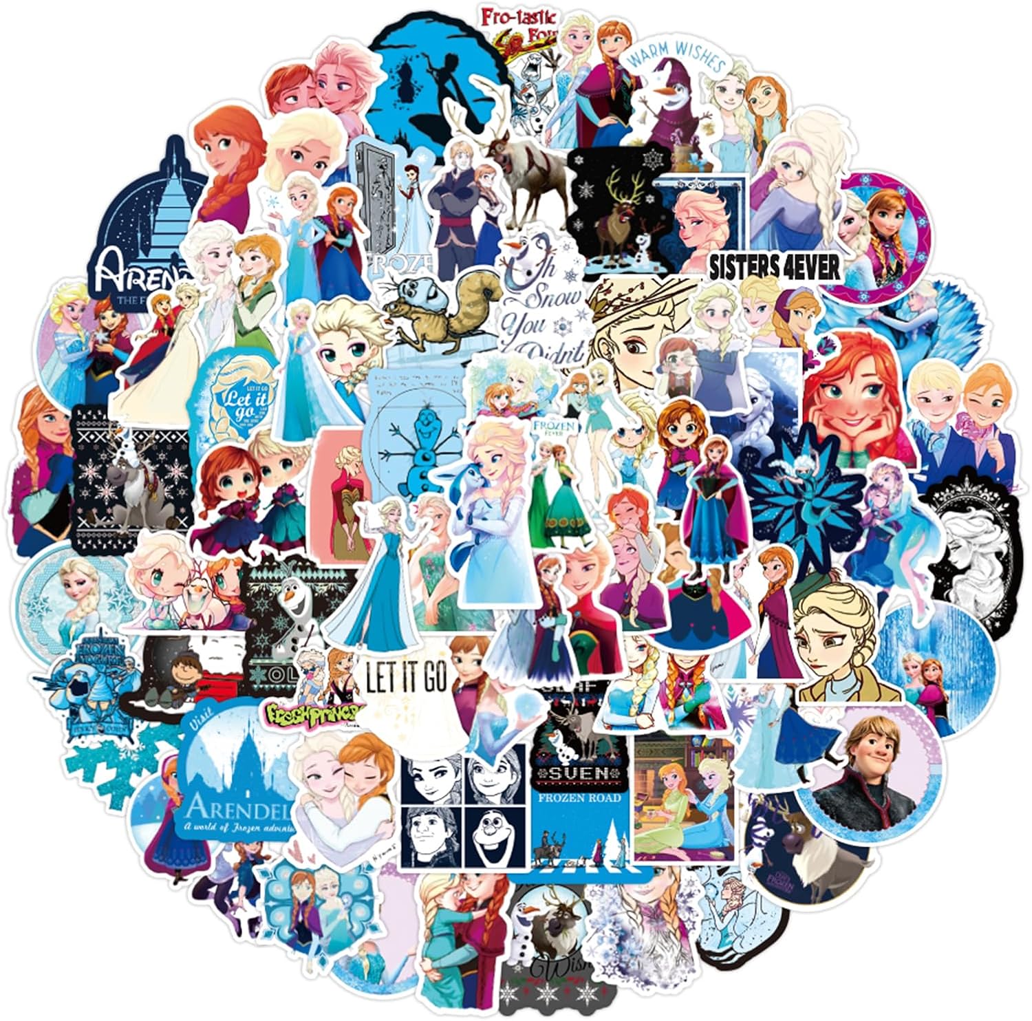 100Pcs Frozen Stickers, Disney Princess Frozen Stickers for Girl Kids, Cute Cartoon