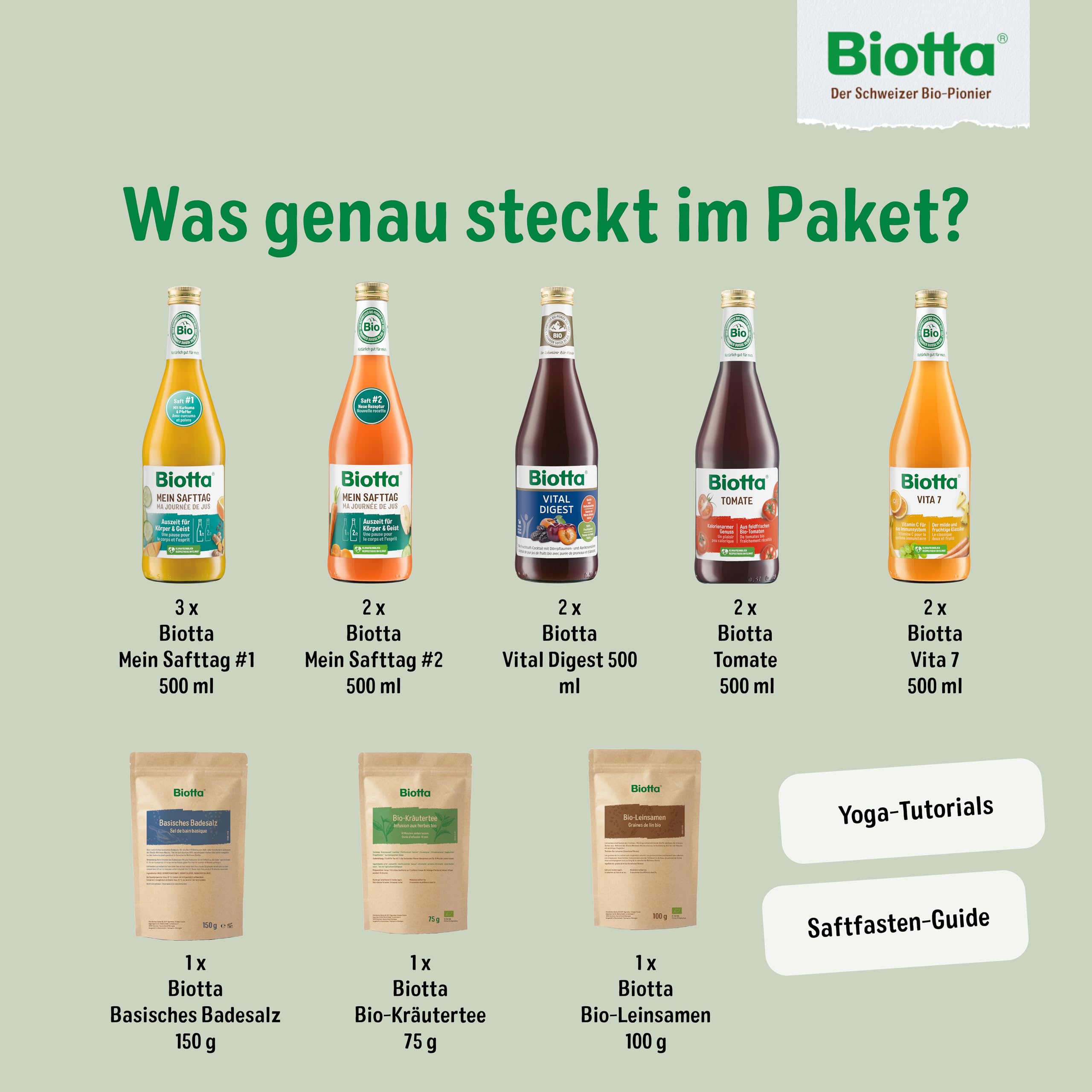 Biotta Wellness Woche Saftpaket | Paket für 1 Woche Saftfasten