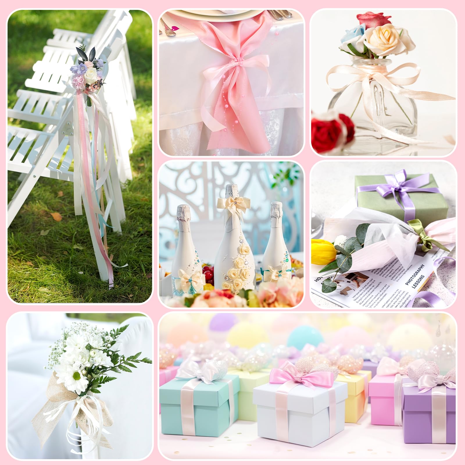 Nastro In Raso Fuchsia Pink Da 6 Mm X 22,5 M – Ideale Per Bomboniere Matrimonio, Confezioni Regalo E Decorazioni Fai Da Te