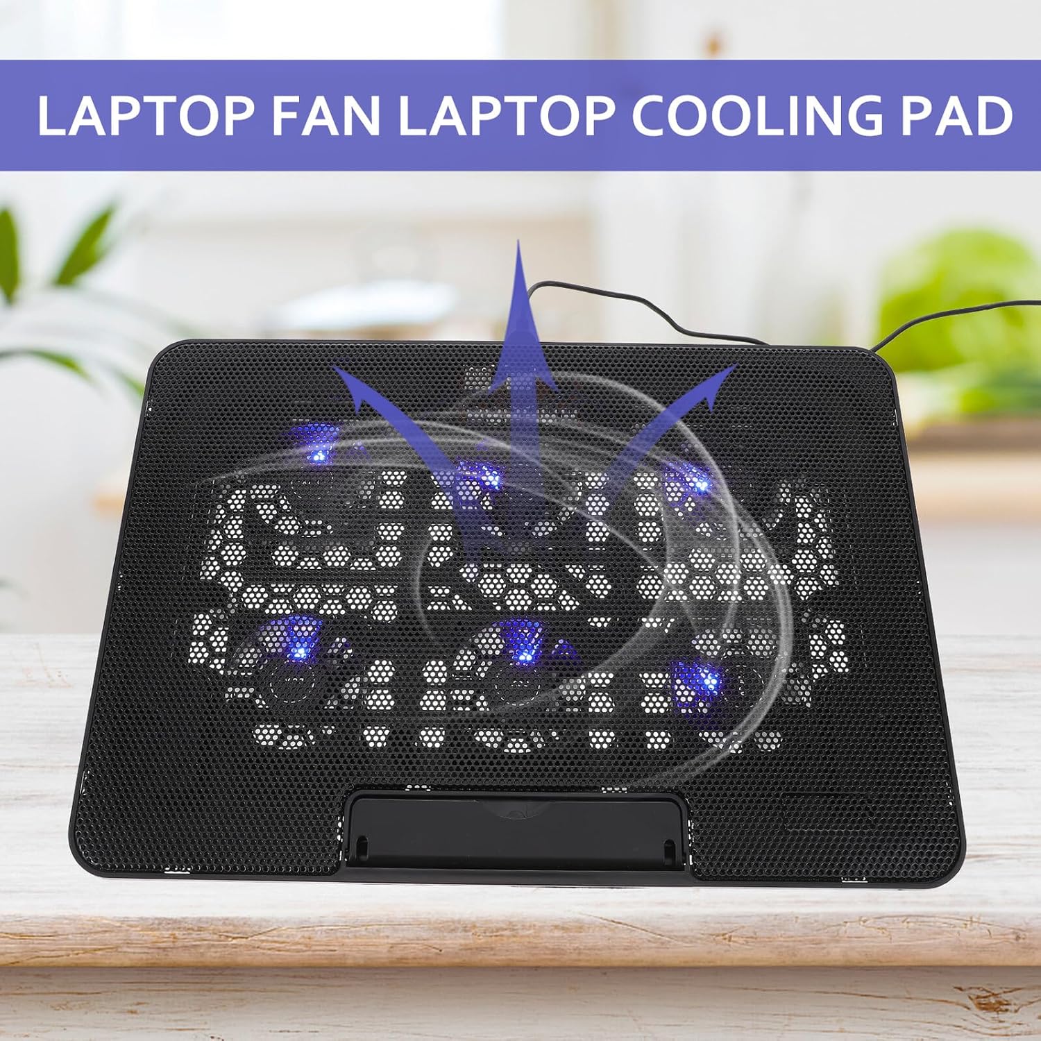 Laptop Cooling Pad 15.6 Inch with 1 Quiet Fan Black, Cooling Stand for Gaming and Work Laptops, Portable Heat Dissipation Base for Office and Home Use