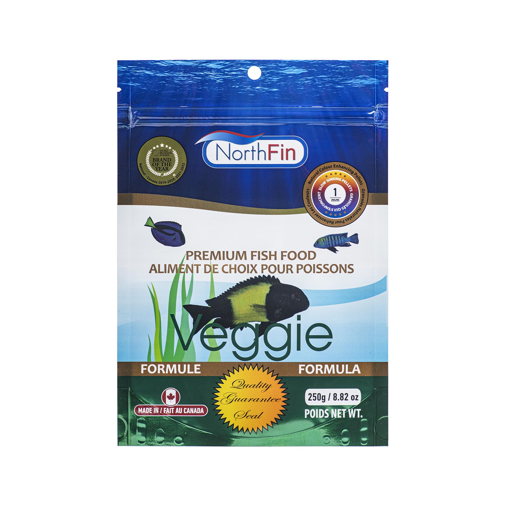 Northfin Food Veggie Formula 1mm Pellet 250 Gram Package