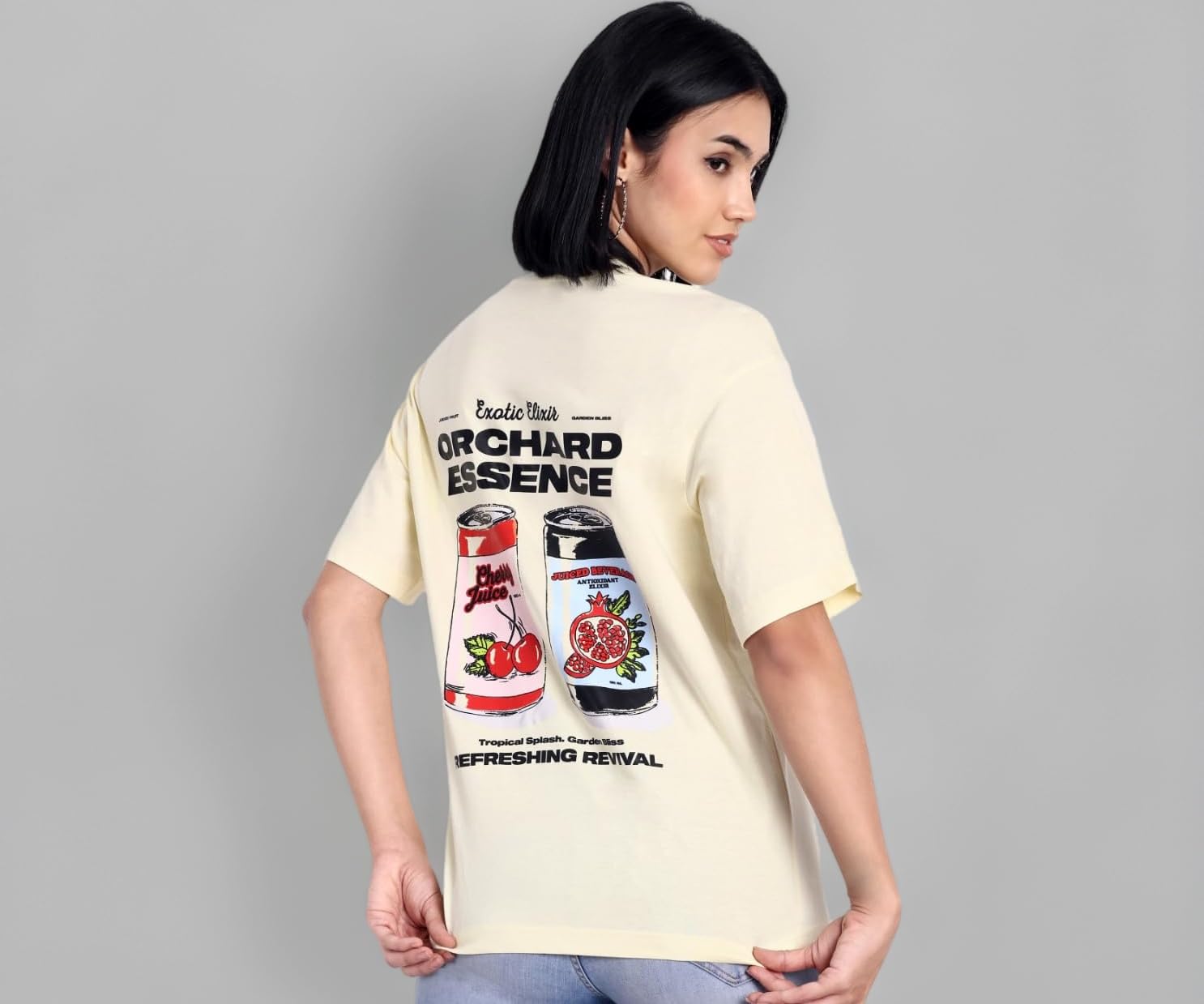 Oversized Graphic Printed Women's Organic Cotton T-Shirt Plus Size
