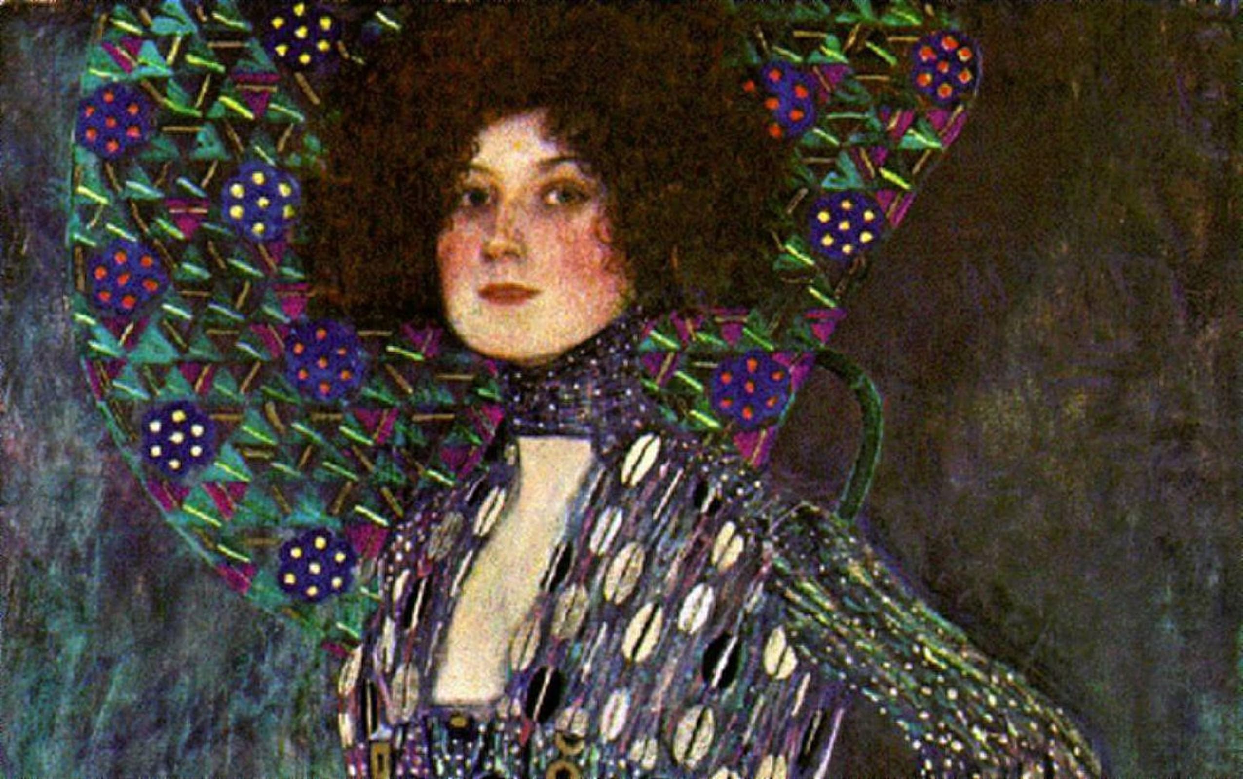 SERENDIPITP Vintage Picture Print on Canvas Wall Art Poster Portrait of Emilie Louise Flöge by Gustav Klimt Artwork Print Poster for Wall Decor 60x90cm