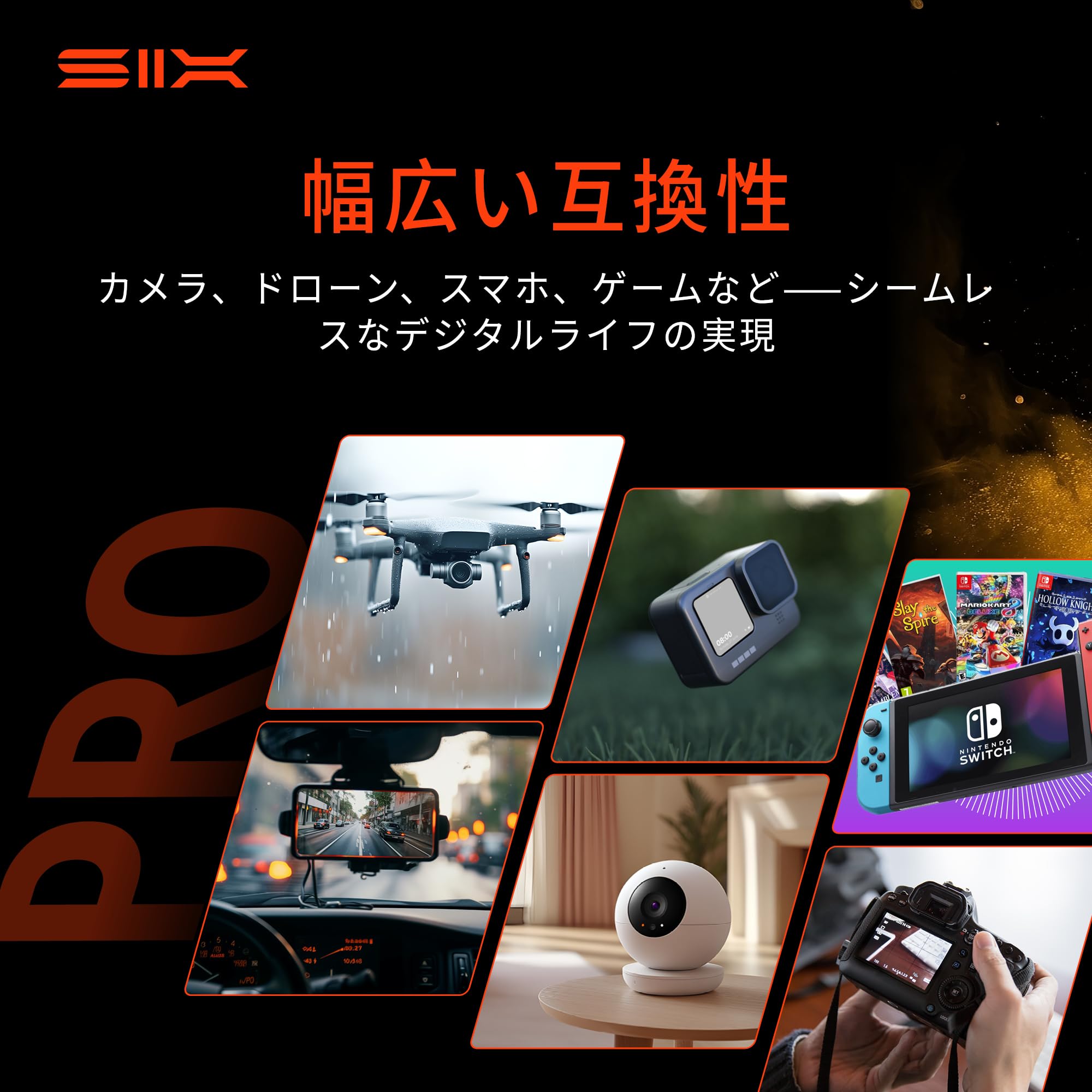 SIX M100 64GB Micro SDカード 最大読込速度100MB/s - A1, U3, V30 4K UHD対応 microSDXC フラッシュメモリーカード 64GB (アダプター付属),Androidスマホ、タブレット、ドライブレコーダー、アクションカメラ、ドローン、ゲーム機対応 - 4