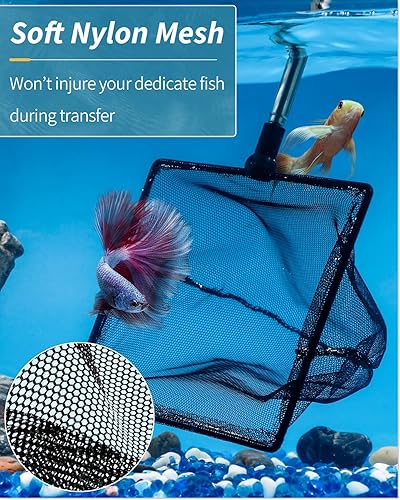 Miniatura 3 de Pawfly - Red de peces de acuario con mango extensible de 9 a 24 pulgadas de largo para pecera Betta Fish Tank Pequeño Koi Pond y piscina