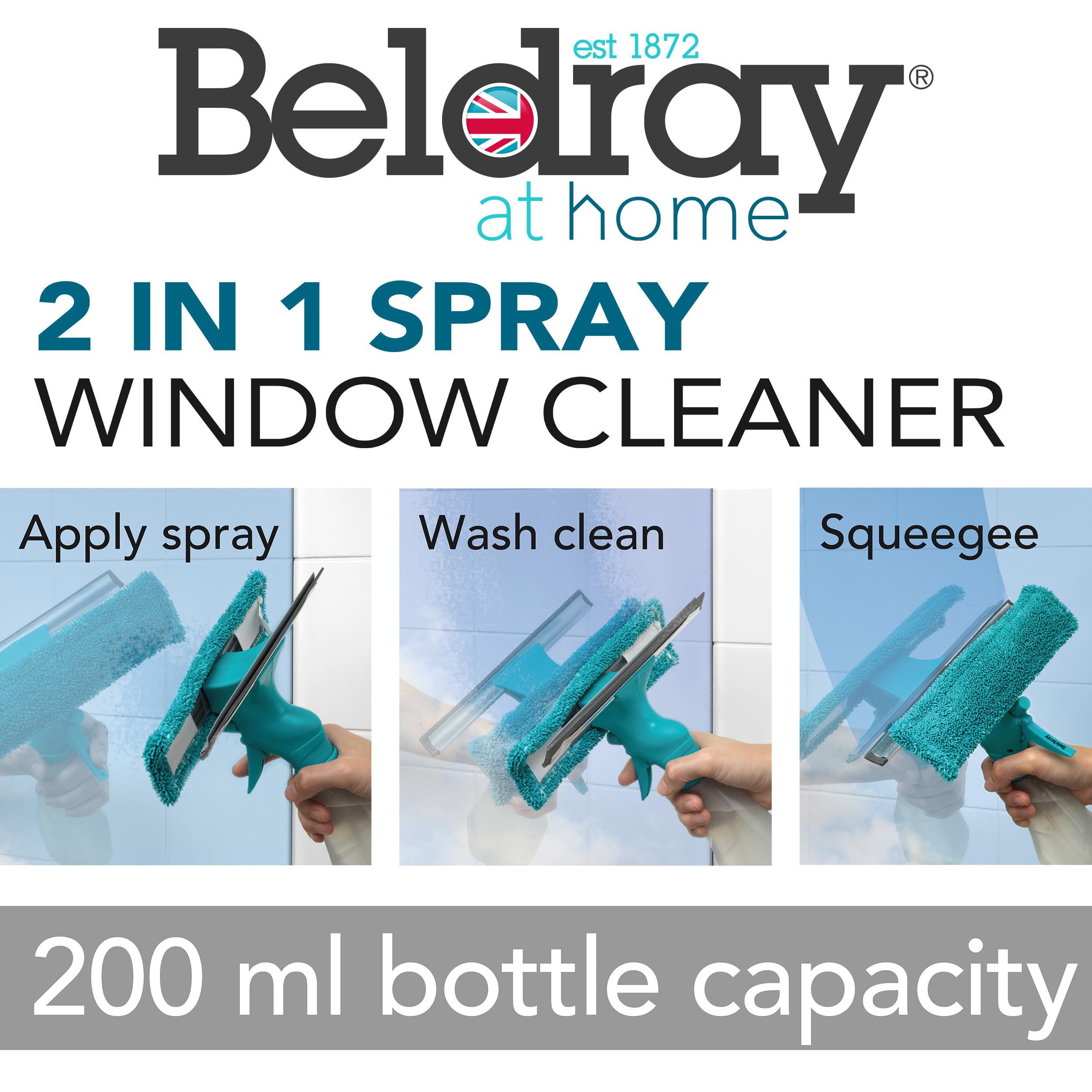 Limpiador para ventanas con pulverizador Beldray LA024275TQ, turquesa