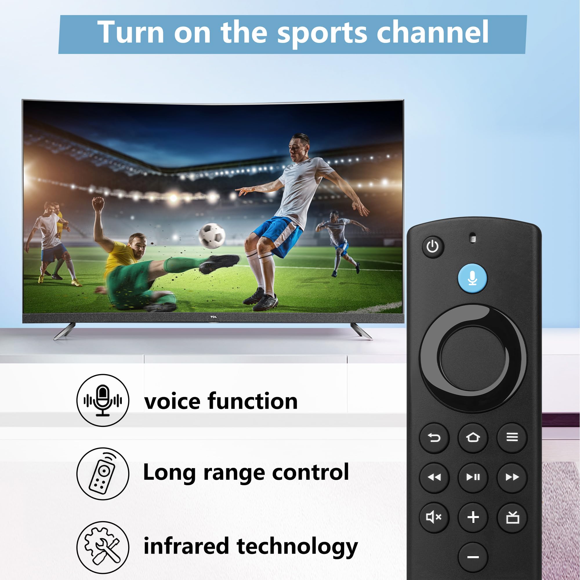 Mando a distancia de repuesto para Smart TV Stick, control de voz compatible con todas las series Insignia/Pioneer/Omni, reemplazo remoto para Smart TV y Cube