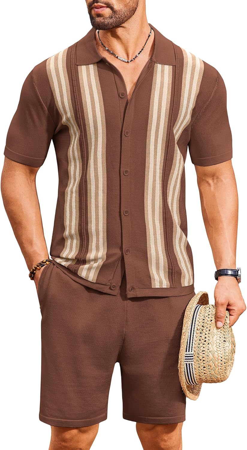 COOFANDY Men’s 2 Piece Outfits Summer Short Sets...