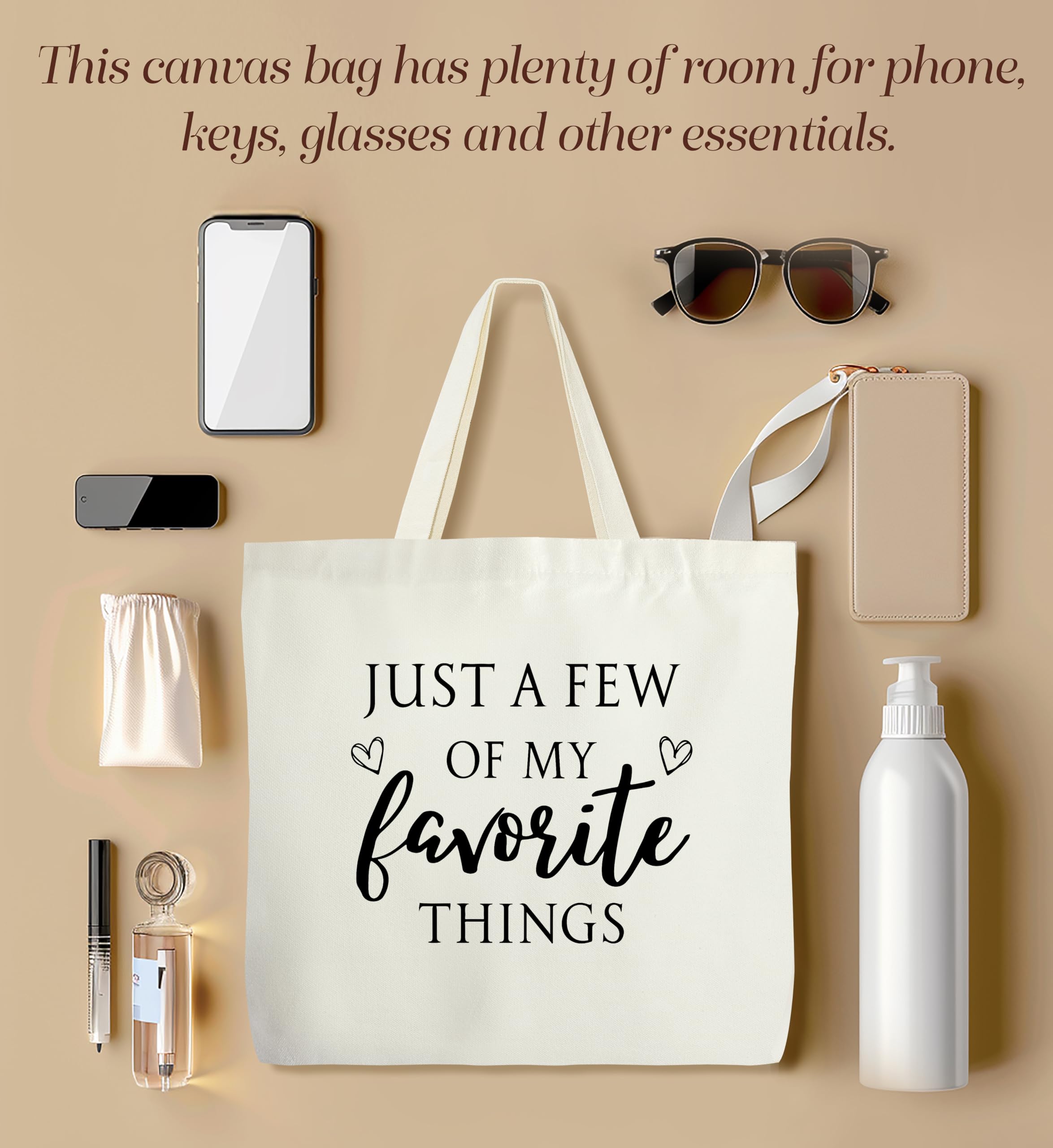 Women's Tote Bag, Just A Few Of My Favorite Things Themed Canvas Tote Bags, Bookish Gifts For Book Lovers Bookworm Librarian, Appreciation Gifts For Teacher Nurse, Humor Reusable Grocery Bag -53 - Image 3