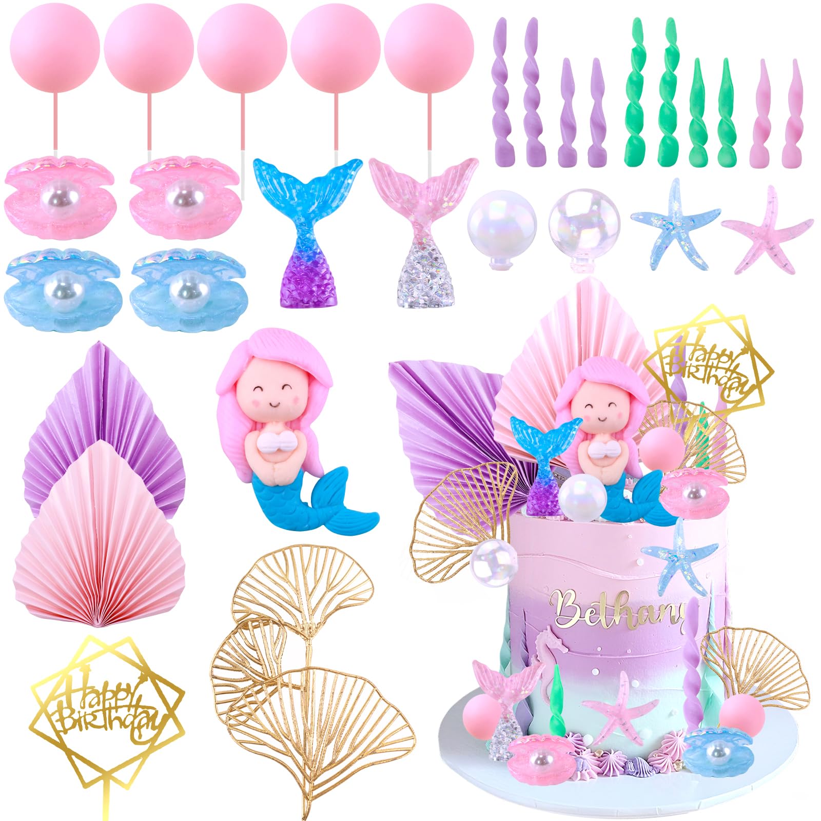 MEMOVAN Mermaid Cake Topper Under the Sea Cake Toppers - cake decorating supplies | Mubboo